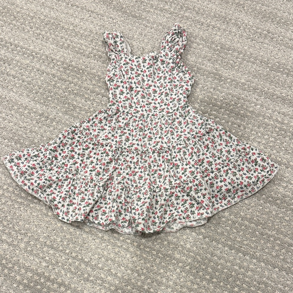 Polo by Ralph Lauren White Sundress with Pink & Green Floral Print